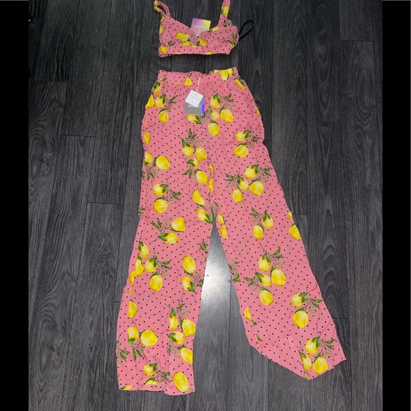 Missguided Pink Lemon Print Set - Picture 4 of 5